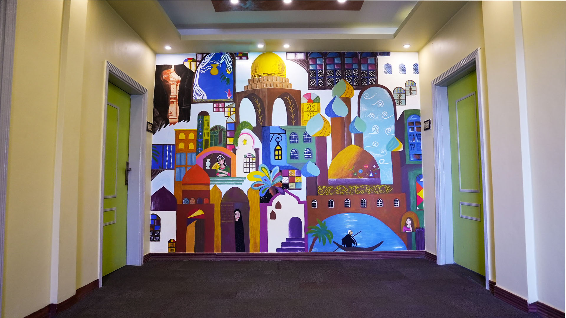 Hallway mural - Arabic city scene